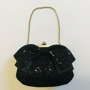 Kate Landry Elegant Black Sequin Clutch